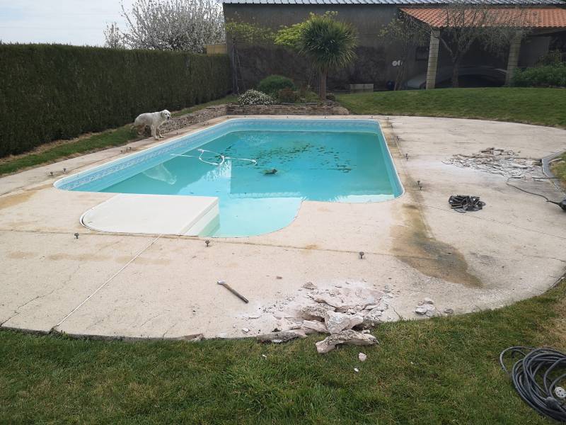 Chantier avant dépose revêtement