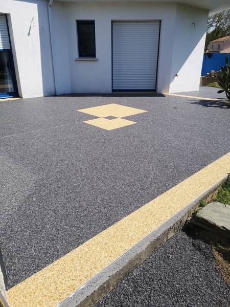 Terrasse en résine gris obscuro Vendée