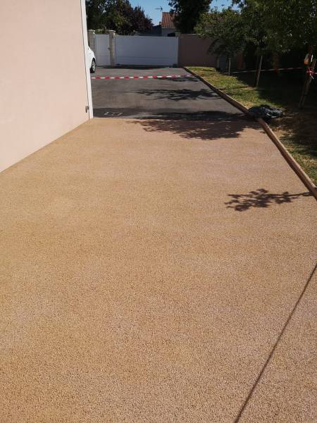 Terrasse en béton poreux 