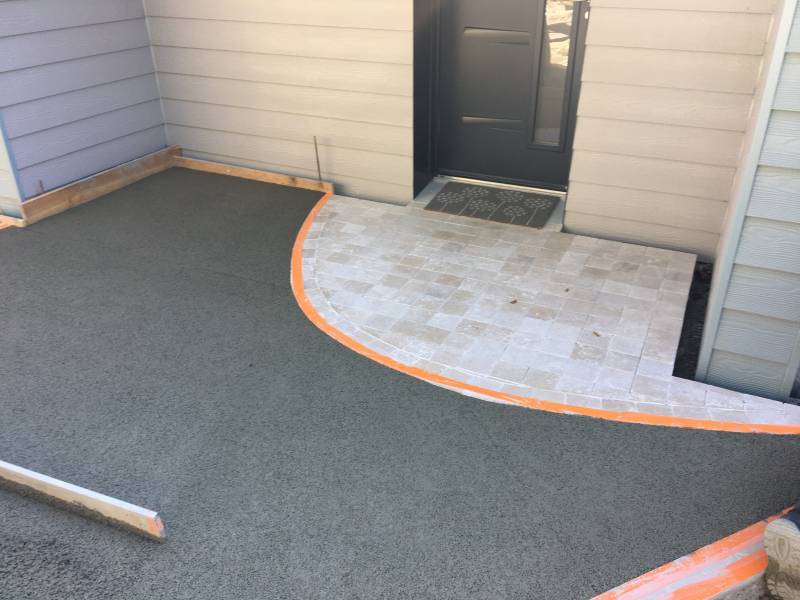 Pavés sur le seuil d'entrée