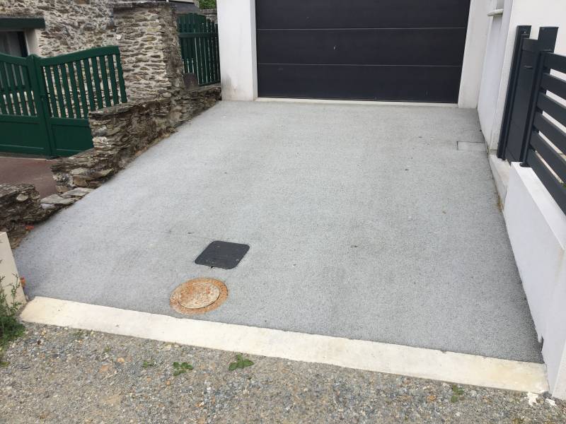 Béton drainant devant garage Chapelle sur Erdre
