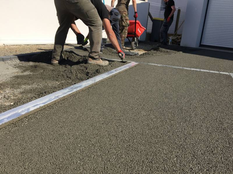 Pose du béton Château d'Olonne 