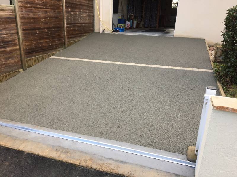 Béton drainant  sur la montée de garage
