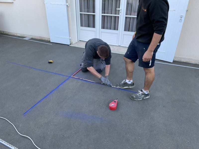 Mise en place des repères pour motif Luçon