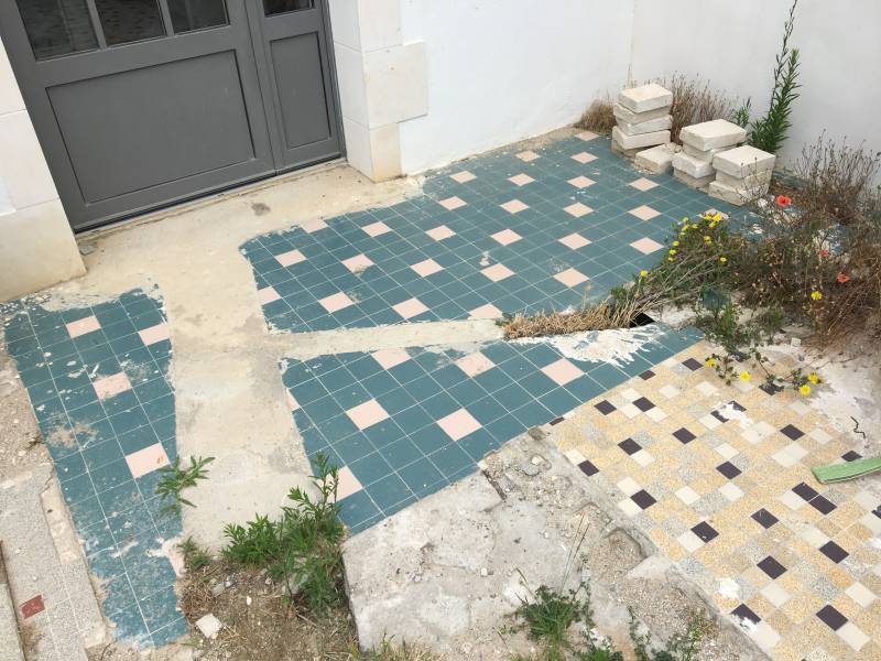 Terrasse avant le gravier stabilisé La Rochelle
