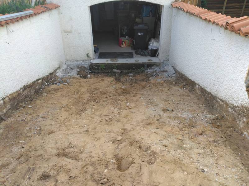 Terrassement pour pose du béton drainant Talmont saint hilaire