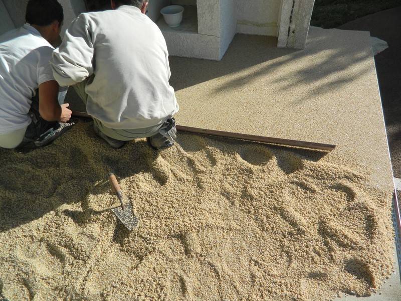 Terrasse en résine de marbre vendée